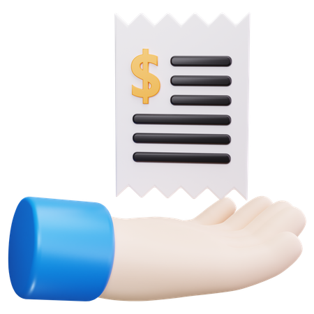 Holding Invoice  3D Icon