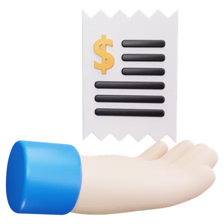 Holding Invoice  3D Icon