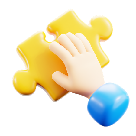 ジグソーパズルを握る  3D Icon