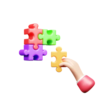 Holding Jigsaw Piece  3D Icon