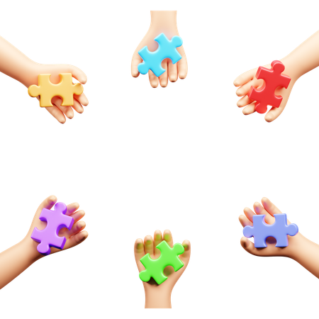 Holding Jigsaw Piece  3D Icon