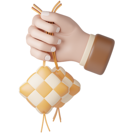 Holding Ketupat  3D Icon