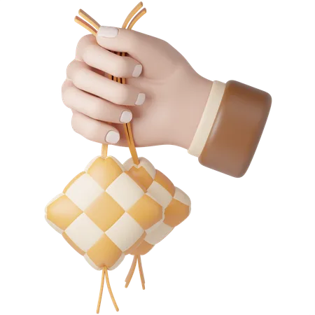 Holding Ketupat  3D Icon