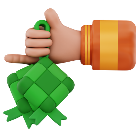 Holding Ketupat  3D Icon
