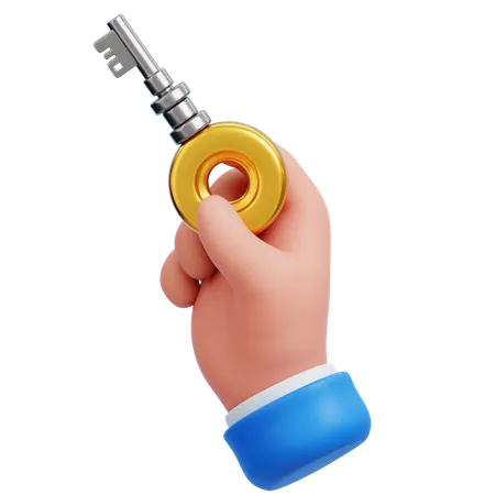 Holding Key  3D Icon