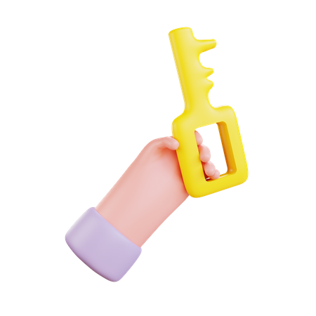 Holding Key 3D Icon