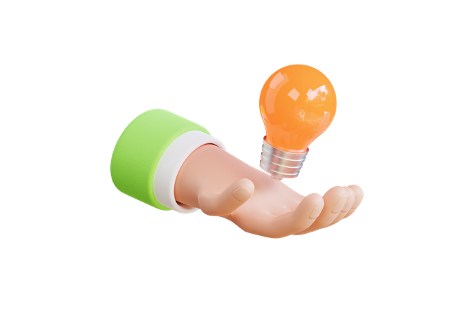 Holding Lamp  3D Illustration