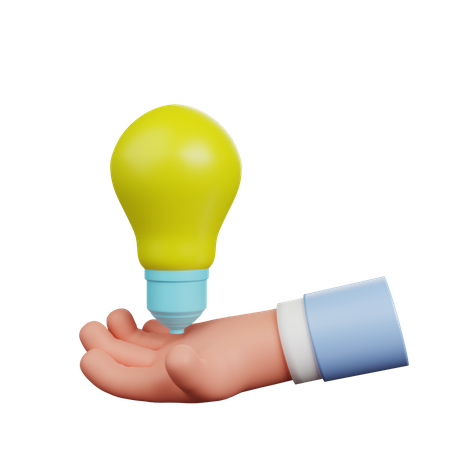 Holding Light Bulb  3D Illustration