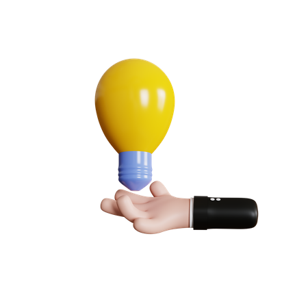 Holding light bulb  3D Icon