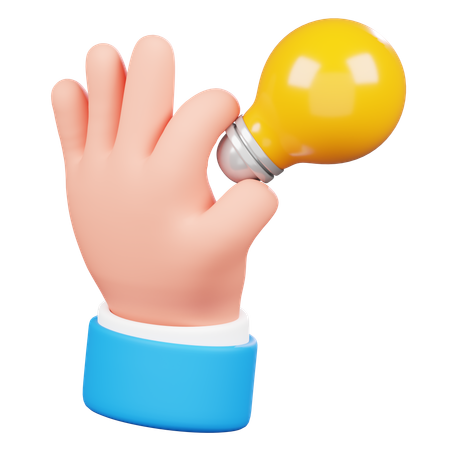 Holding Lightbulb Hand Gesture  3D Icon