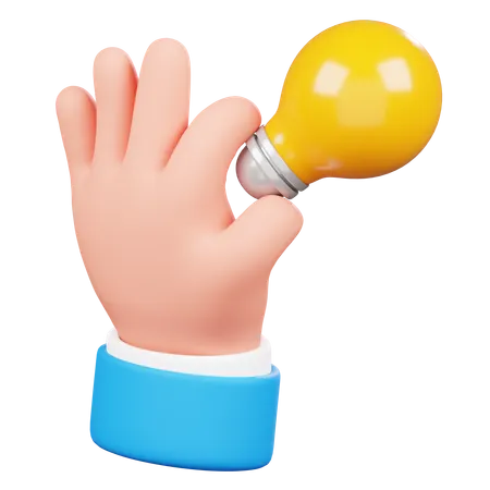 Holding Lightbulb Hand Gesture  3D Icon