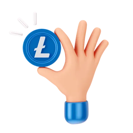 Holding Linecoin  3D Icon