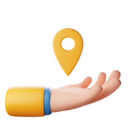 Holding Location Hand Gesture  3D Icon