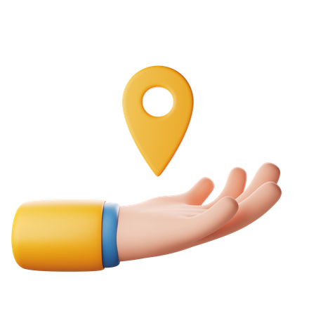 Holding Location Hand Gesture 3D Icon