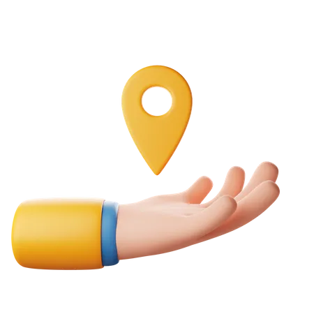 Holding Location Hand Gesture 3D Icon