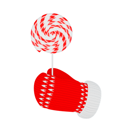 Holding lollipop  3D Illustration