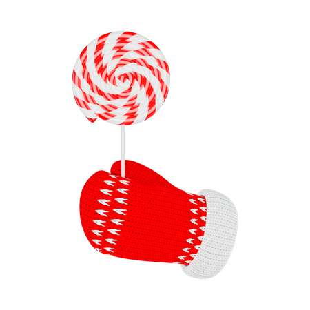 Holding lollipop 3D Illustration