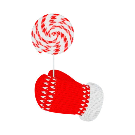 Holding lollipop  3D Illustration