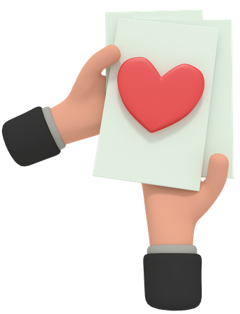 Holding Love Letter  3D Illustration