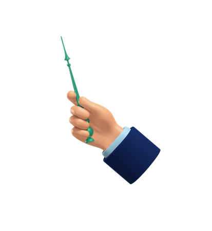 Holding Magic Stick  3D Illustration