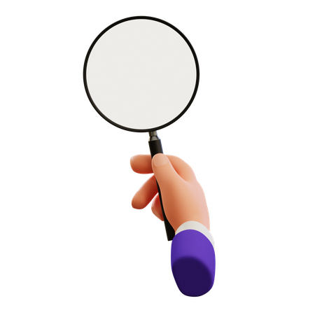 Holding Magnifier  3D Icon