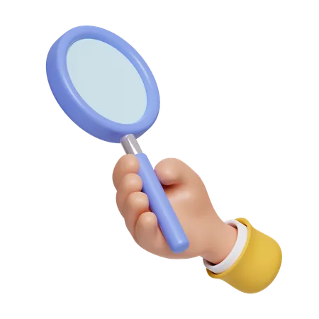 Holding Magnifier  3D Icon