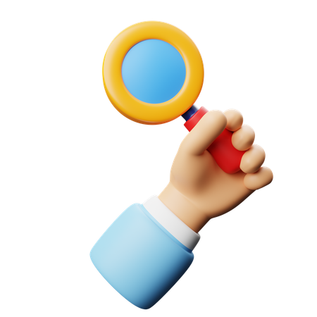 Holding Magnifier  3D Icon