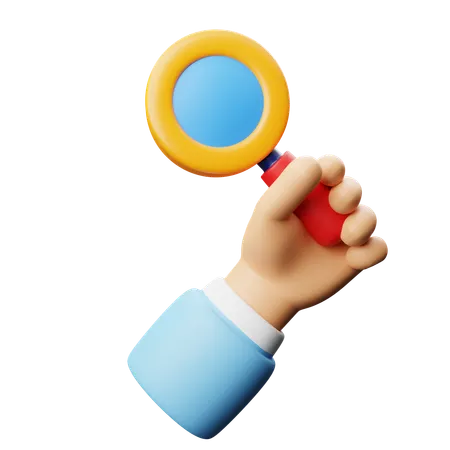 Holding Magnifier  3D Icon