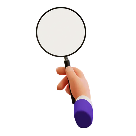 Holding Magnifier  3D Icon