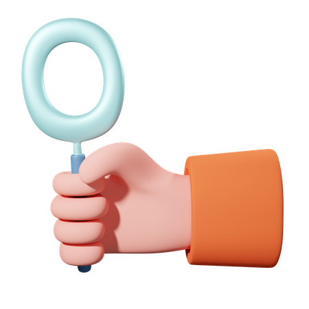 Holding Magnifying Glass 3D Icon
