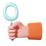 3d holding magnifying glass emoji