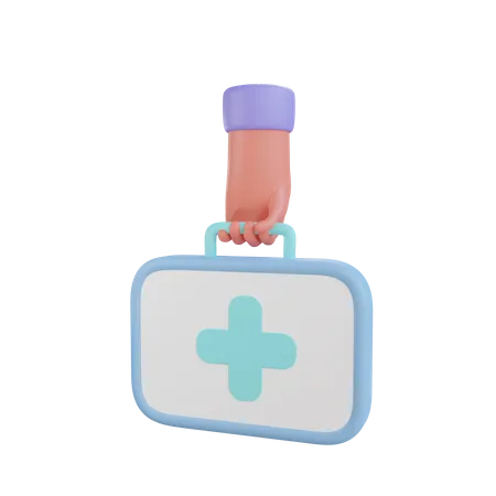 Holding Medical Kit  3D Icon