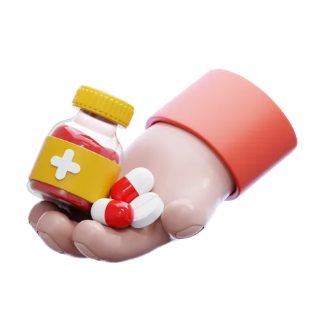 Holding Medicine  3D Icon