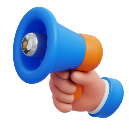 Holding Megaphone  3D Icon