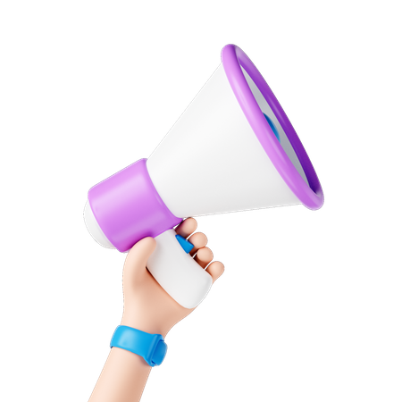 Holding Megaphone  3D Icon