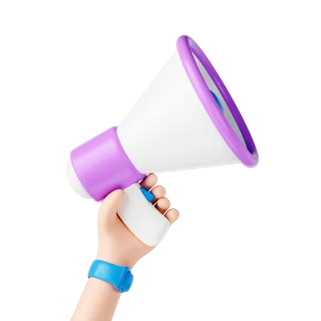 Holding Megaphone  3D Icon