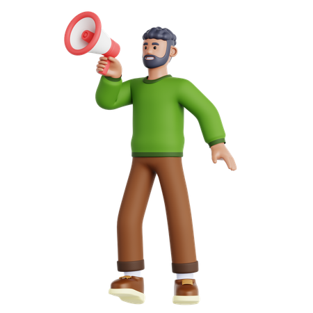 Holding Megaphone  3D Icon