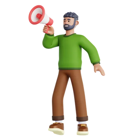 Holding Megaphone  3D Icon