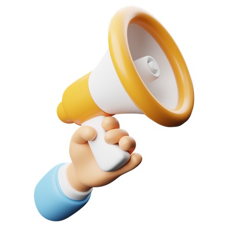Holding Megaphone  3D Icon