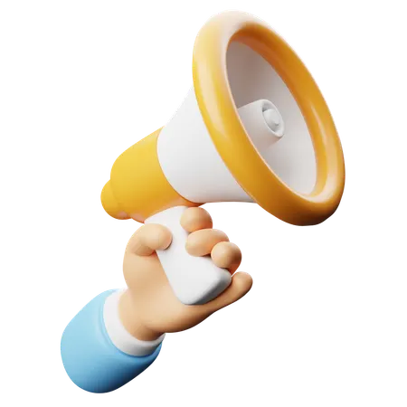 Holding Megaphone  3D Icon