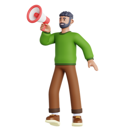 Holding Megaphone  3D Icon
