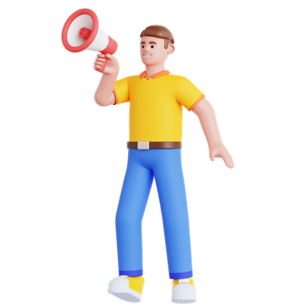 Holding Megaphone  3D Icon