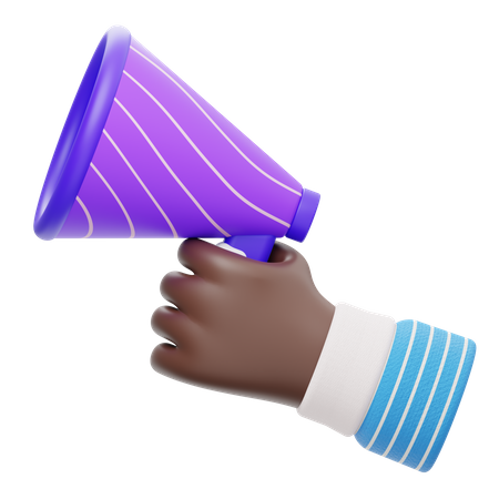 Holding Megaphone  3D Illustration