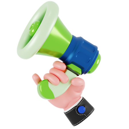 Holding Megaphone Hand Gesture  3D Icon