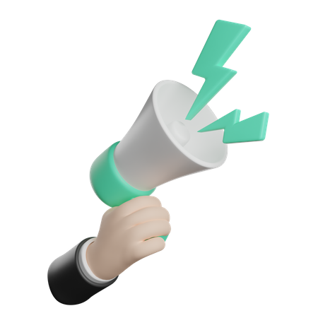 Holding Megaphone Hand Gesture  3D Illustration