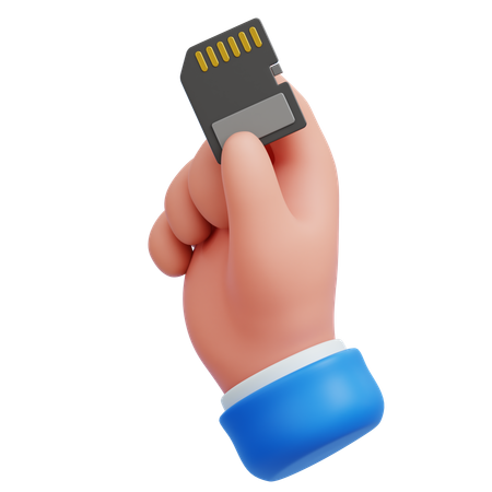 Holding Memory Card  3D Icon