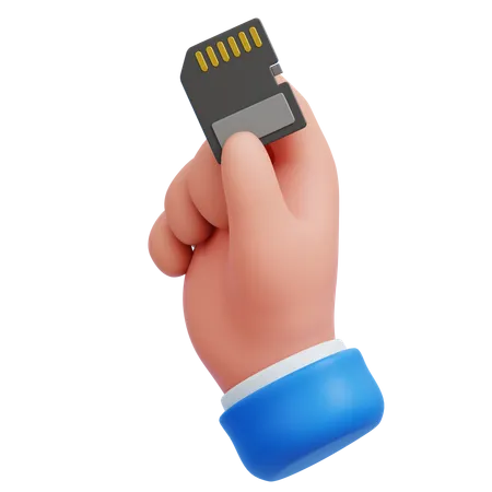 Holding Memory Card  3D Icon