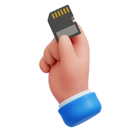 Holding Memory Card  3D Icon
