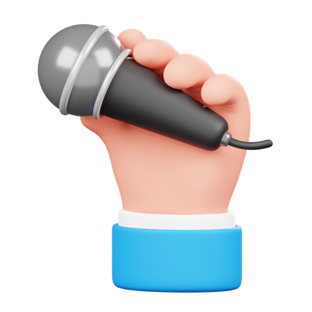 Holding Microphone Hand Gesture  3D Icon
