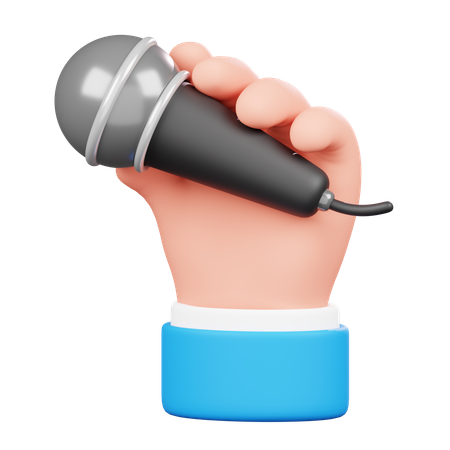 Holding Microphone Hand Gesture  3D Icon